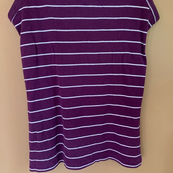 Torrid Purple and White Stripes Rib Tank Top - Picture 5 of 7